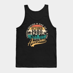 50th birthday gifts for men and women October 1980 gift 40 years Tank Top